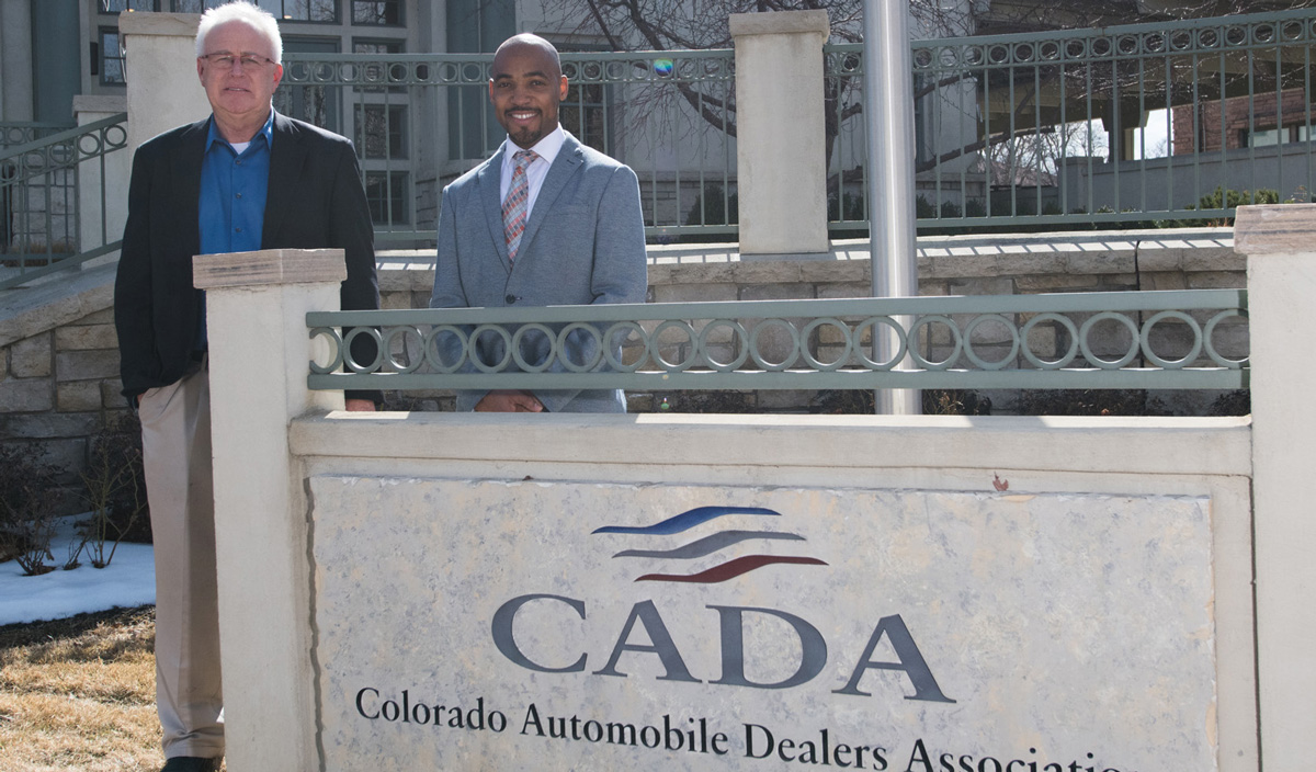 Colorado Automobile Dealers Association President/CEO Tim Jackson works to represent more than 200 members statewide, while George Billings, director of the Clear Air Foundation, works with CADA to get high-pollution cars off the road.